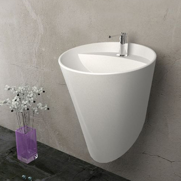 تصویر 3 از روشویی پایه دار با طراحی کم جا و شیک برای حمام های کوچک